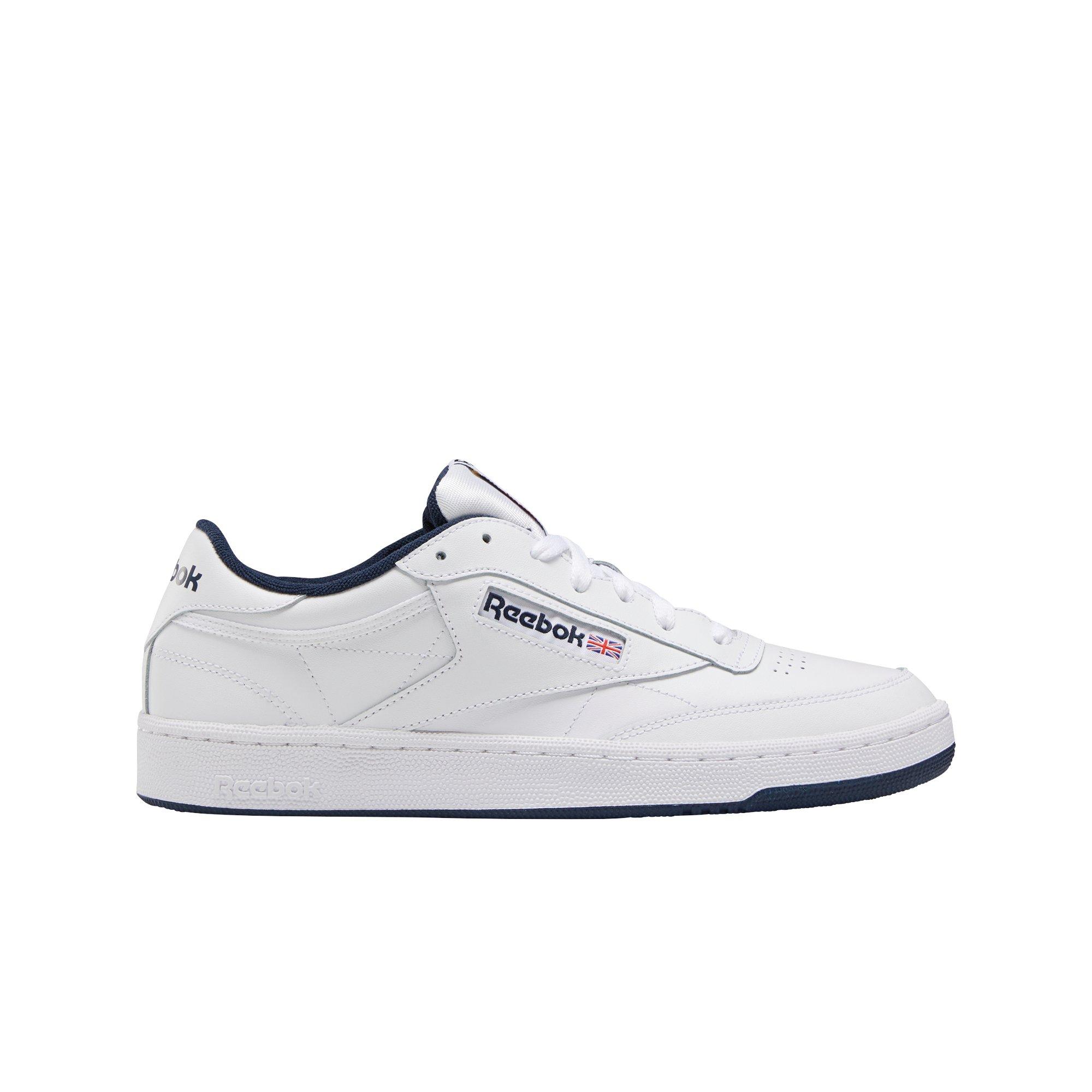 Reebok Club C 85 White Navy Grade School Boys Shoe Hibbett